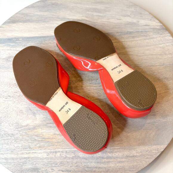 Authentic Roger Vivier Women's Red Orange Ballet Flats Made In Italy US Size 5 - Picture 10 of 14